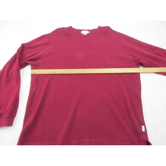 J.CREW‎ Sweatshirt Mens 2XL Burgundy Cotton Long Sleeve Crew Neck Slit Pullover - Picture 5 of 8